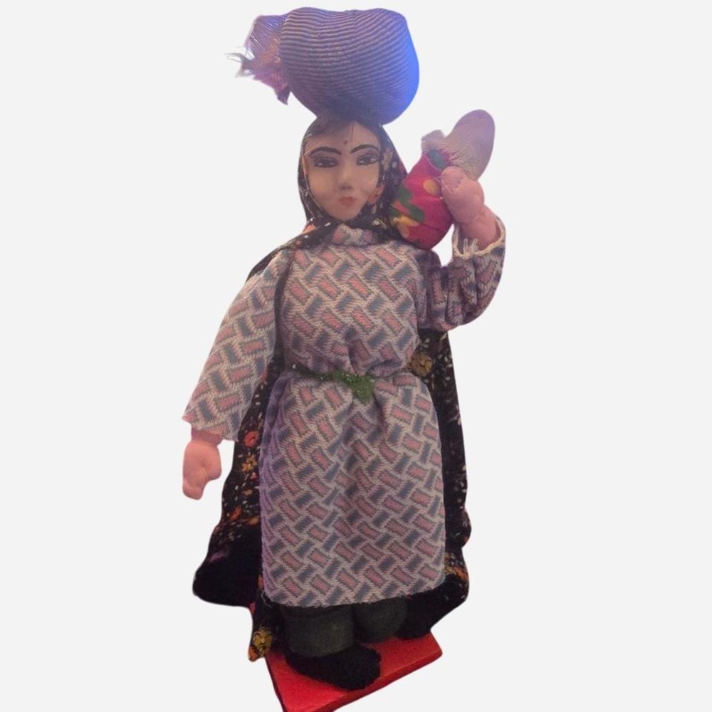 1960s‎ Mexican folk art doll, 10" tall